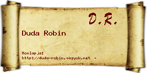 Duda Robin névjegykártya